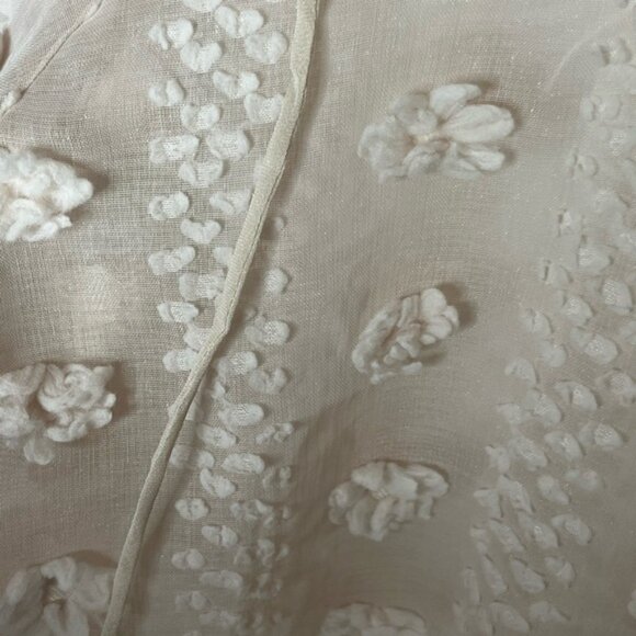 Calypso St. Barth 3D Floral Pom Cream Boho Top - Picture 4 of 5